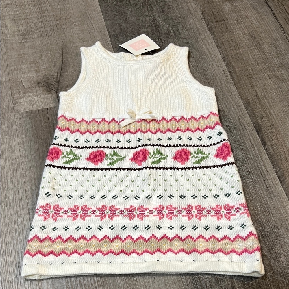 NWT Vintage 2012 pink label Janie and Jack Fair Isle sweater jumper size 6-12M